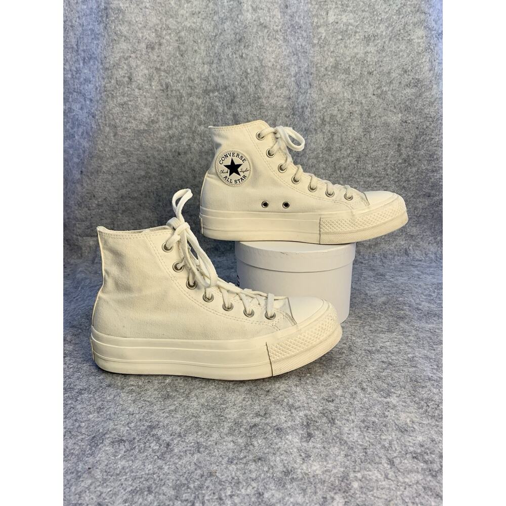 Converse Chuck Taylor All Star Lift High Top Cream Butterfly Platform W Size 7.5 - Picture 5 of 12